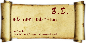 Bánffi Dárius névjegykártya